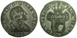 World Coins - ITALY.SAVOY.Vittorio Amadeo III AD 1773-1796.Billon 20 Soldi 1796.
