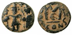 Ancient Coins - PSEUDO BYZANTINE.Imitative follis ( fals ) After Constans II AD 641-668. Type issued AD 655/6-658/9.after Mint of CONSTANTINOPLE.