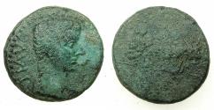 Ancient Coins - MACEDON.Uncertain Philippi?.Tiberius AD 14-37..AE. 16mm. Reverse. Two priests with yoke of oxen