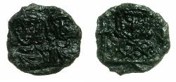 Ancient Coins - BYZANTINE EMPIRE.SICILY.Constantine V AD 741-775 with associate ruler Leo IV augustus from 6th June 751.AE. Half follis.Mint of SYRACUSE.