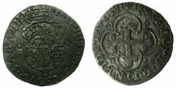 World Coins - ITALY.SAVOY.Emanuele Filiberto as Duke 1553-1580.Billon Soldo.Type II. 1570B.Mint of Borg.