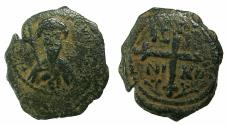 World Coins - CRUSADER STATES.Principality of Antioch.Tancred AD 1104-1112.AE.Follis.2nd type. Facing bust of Tancred.