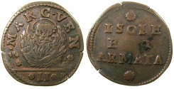 World Coins - ITALY.VENICE.Coinage for the Islands and Armed Forces.Anonymous.AE.Gazzetta.struck by decree 8th Feb.1686.