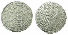 World Coins - GERMANY.TRIER.Archdiocese. Johann Hugo von Orsbeck AD 1676-1711.AR.Petermenger ( 1 Albus ) 1681.Arabic numerials.