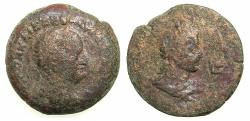 Ancient Coins - EGYPT.ALEXANDRIA.Vespasian AD AD 69-79.AE.Diobol, struck 73/74 AD. Bust of Isis.