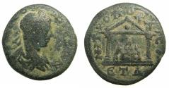 Ancient Coins - CAPPADOCIA.CAESAREA.Severus Alexander AD 222-235.AE.26.2mm.Struck AD 224/5. Mount Argaeus within distyle temple.