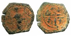 World Coins - CRUSADER STATES.Principality of Antioch.Tancred AD 1104-1112.AE.Follis.3rd type. Standing figure of Saint Peter.