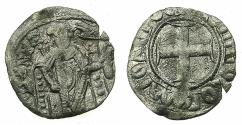 Ancient Coins - BYZANTINE EMPIRE.Andronicus II Palaeologus. Sole reign AD1282-1295.Billon Tornese.Mint of CONSTANTINOPLE. Emperor holds LABARUM for cross sceptre.
