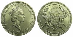 World Coins - UNITED KINGDOM.Elizabeth II 1952-2022.Nickel-Brass. 2 Pounds.1986. Commonwealth games, Scotland.