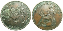 World Coins - GREECE.IONION ISLANDS under Bristish Rule.AE.2 Lepta ( 1/2 obol ) 1820.~~~Scarcer date.