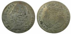 World Coins - ITALY.Carlo Emanuel III King of Sardinia, duke of Savoy 1730-1773.AR.Lira ( 20 soldi ).Type II.1742.Mint of TURIN.