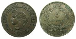 World Coins - FRANCE.Republic.AE.5 Centimes.1896A.