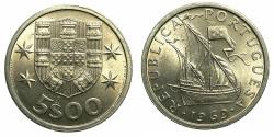 World Coins - PORTUGAL.Republic.Copper-Nickel.5 Escudos.1969