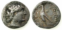 Ancient Coins - PTOLEMAIC EMPIRE.Ptolemy II Philadelphus 285-246 BC.Fouree ( silver plated copper ) Tetradrachm.Mint of Ptolemais.Regnal year 35 ( 251/0 BC).