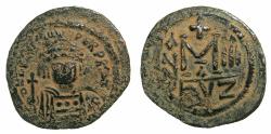 Ancient Coins - BYZANTINE EMPIRE.Heraclius AD 610-641.AE.Follis.AD 611/12.Mint of CYZICUS.