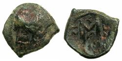 Ancient Coins - BYZANTINE EMPIRE.Heraclius AD610-641.AE.Follis.Mint of CONSTANTINOPLE? Unclear Heraclian countermark