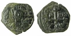 World Coins - CRUSADER STATES.Principality of ANTIOCH.Tancred AD 1104-1112.AE.Follis.4th type. Facing bust of Christ.