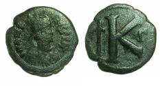 Ancient Coins - BYZANTINE EMPIRE.Anastasius I AD 491-518.AE. Large module Half follis.ND.Constantinople.