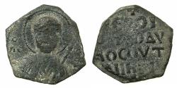 World Coins - CRUSADER STATES.Principality of ANTIOCH.Tancred AD 1104-1112.AE.Follis.1st type, large flan. Facing bust of Saint Peter.