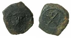 Ancient Coins - BYZANTINE EMPIRE.Tiberius II Constantine AD 578-582.AE.Decanummium.Mint of Constantinople.