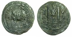 Ancient Coins - BYZANTINE EMPIRE.Justinian I AD 527-565.AE.Follis.Constantinople mint.struck AD 541/542.