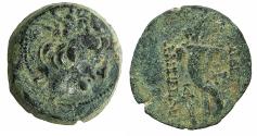 Ancient Coins - SELEUCID EMPIRE.Alexander II 128-123 BC.AE.22mm. Mint of ANTIOCH.Radiate bust of Alexander.~#~.Double cornucopiae.