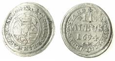 World Coins - GERMANY.Hanau-Lichtenburg.Philipp Reinhard AD 1685-1712.AR.2 Albus ( Batzen ).1694 SM
