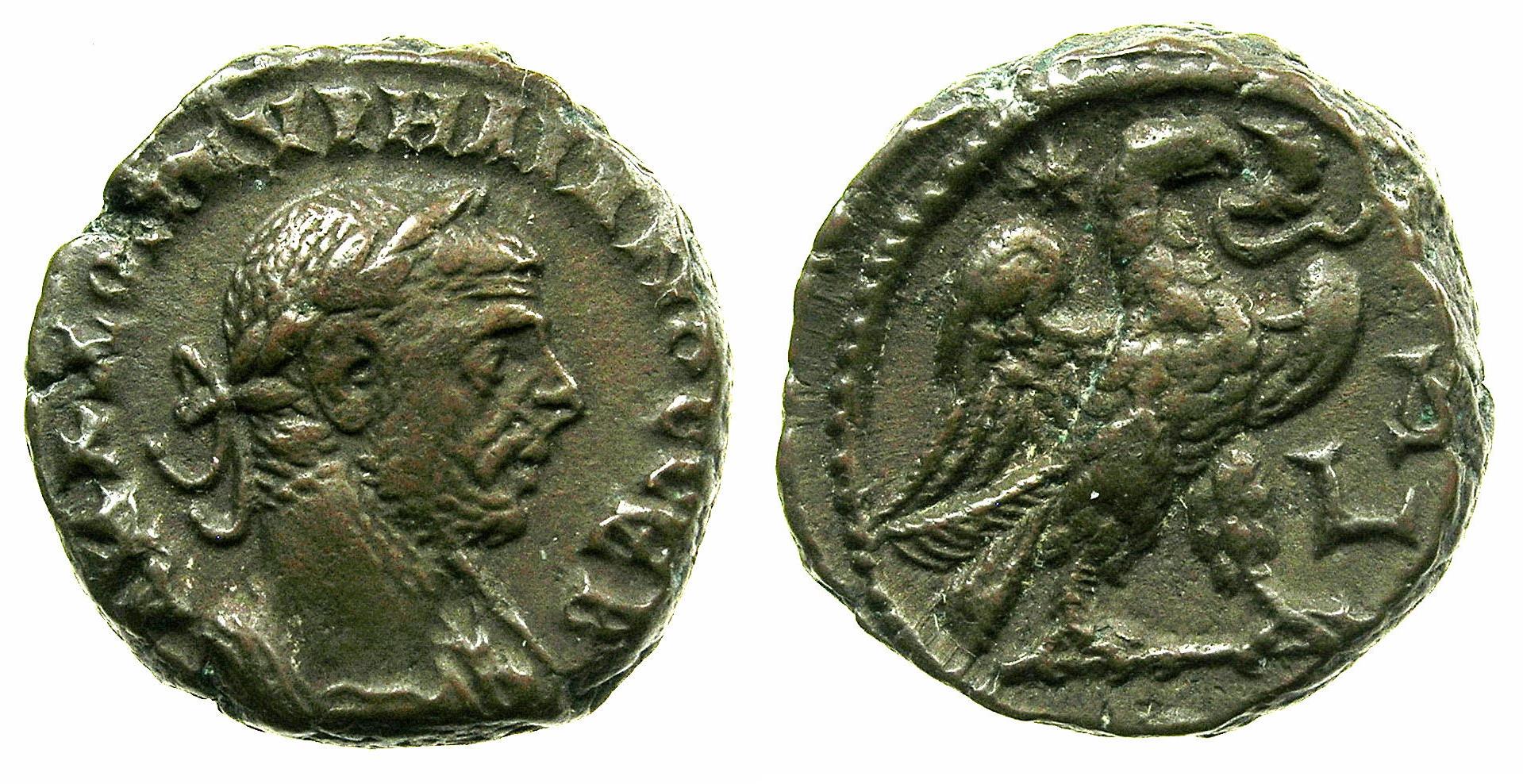 EGYPT.ALEXANDRIA.Aurelian AD 270 275.Billon Tetradrachm struck AD 272 73. Large bust of Aurelian