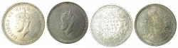 World Coins - INDIA.British.George VI.AR.One Rupee 1943 and 1944.Bombay mint