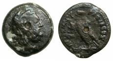 Ancient Coins - PTOLEMAIC EMPIRE.EGYPT.Alexandria.Ptolemy VI Philometer 180-145 BC.AE.23.8mm. 1st period 180-170 BC. Bearded Herakles.