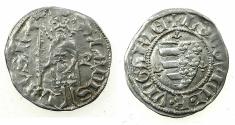 World Coins - HUNGARY.Loius I of Anjou AD 1342-1382.AR.Dinar.. Saint Ladislav