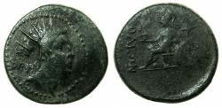 Ancient Coins - CILICIA.SOLOI-POMPEIOPOLIS.2nd -1st cent BC.AE.28.9mm.Radiate bust of Helios.~#~.Athena seated.
