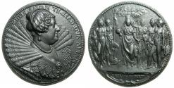 World Coins - FRANCE.Marie de Medici, Queen regent of France.AD 1573- 1610-1614.AE.Medallion.57.2mm. Early aftercast
