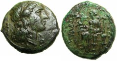 Ancient Coins - SICILY.SYRACUSE.Pyrrhos 278-276 BC.AE.~~~Head of KORE~~~DEMETER enthroned.