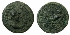 Ancient Coins - CILICIA.Hieropolis-Castabale. Valerian I AD 253-260.AE.21.1mm. Reverse. River God Pyramos