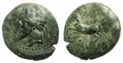 Ancient Coins - NUMIDIA.Massinissa or Micipsa circa 203-148-118 BC.AE.26.6mm.