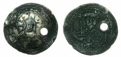 Ancient Coins - BYZANTINE EMPIRE.Constantine IX Monomachus AD 1042-1053.Base Metal..Contemporary copy Histamenon.