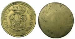 World Coins - ITALY.MILAN? Late 18th cent AD. Brass weight for Spanish gold 4 Escudos.