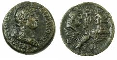 Ancient Coins - EGYPT.ALEXANDRIA.Hadrian AD 117-138.AE.'Drachma'. Reverse.Viz-a-viz Busts of Serpis and Isis, Harpokrates between. 19th cent.Bristish Museum copy by Rober Ready.