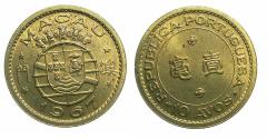 World Coins - MACAO.Portuguese. Nickel-Brass.10 Avos.1967.