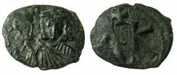 Ancient Coins - BYZANTINE EMPIRE.SICILY.Leo V The Armenian AD 813-820, with Constantine associate ruler from AD.813.AE.Follis.Mint of SYRACUSE.