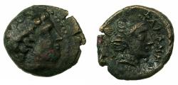 Ancient Coins - THESSALY.PHALANNA. Circ 3rd cent BC.AE.18mm. Ares? Reverse.Nymph.