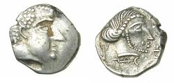 Ancient Coins - ARABIA, Southern.QATABAN( Katababian ). end 1st cent BC to 1st cent BC.AR.( Hemidrachm ).