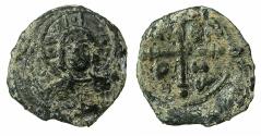 World Coins - CRUSADER STATES.Principality of ANTIOCH.Tancred AD 1104-1112.AE.Follis.4th type. Facing bust of Christ.