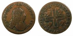 World Coins - ITALY.SARDINIA.Carlo Emanuelle III 1730-1773.AE Cagliarese Vecchio.1st Type.1732.Mint of TURIN.