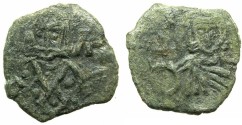 Ancient Coins - BYZANTINE EMPIRE.SICILY.Leo V The Armenian AD 813-820, with Constantine associate ruler from AD.813.AE.Follis.Mint of SYRACUSE.