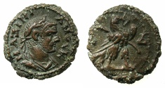Ancient Coins - EGYPT.ALEXANDRIA.Maximianus Gallerius AD 293-311, as Caesar AD 293-305.Billon Tetradrachm, struck AD295/6. ~#~.Eagel standing right on thunderbolt.