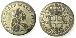 World Coins - ITALY.SAVOY.Carlo Emanuelle III 1st period AD 1730-1755.Billon.5 Soldi 1741.Turin.2nd Type. ***Struck only for 1741 ***
