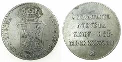 World Coins - SPAIN.Isabell II 1833-1868AR.Proclamation medal 1833.MADRID.