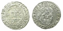 World Coins - GERMANY.TRIER.Archdiocese. Johann Hugo von Orsbeck AD 1676-1711.AR.Petermenger ( 1 Albus ) 1681.Arabic numerials.